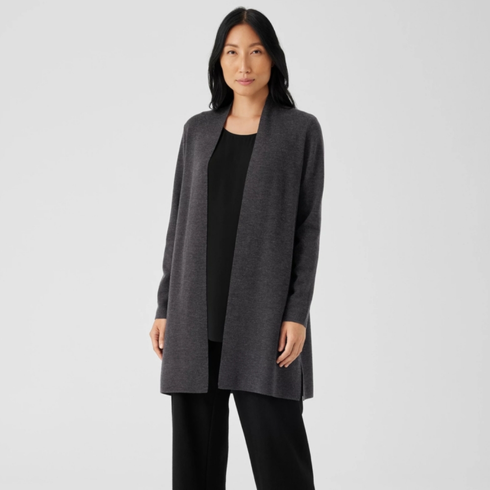 Eileen Fisher Fine Merino Cardigan in Merino Wool
